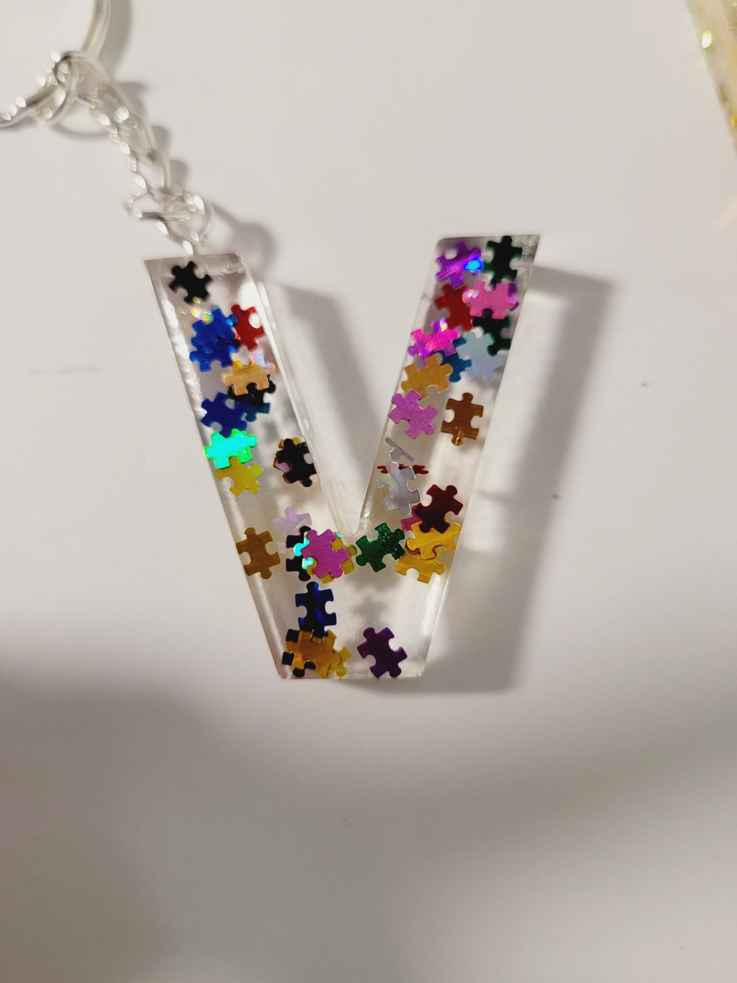 Letter V Keychains