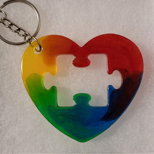 Heart Puzzle Keychains