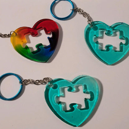 Heart Puzzle Keychains