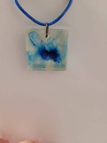 Blue Square Necklace