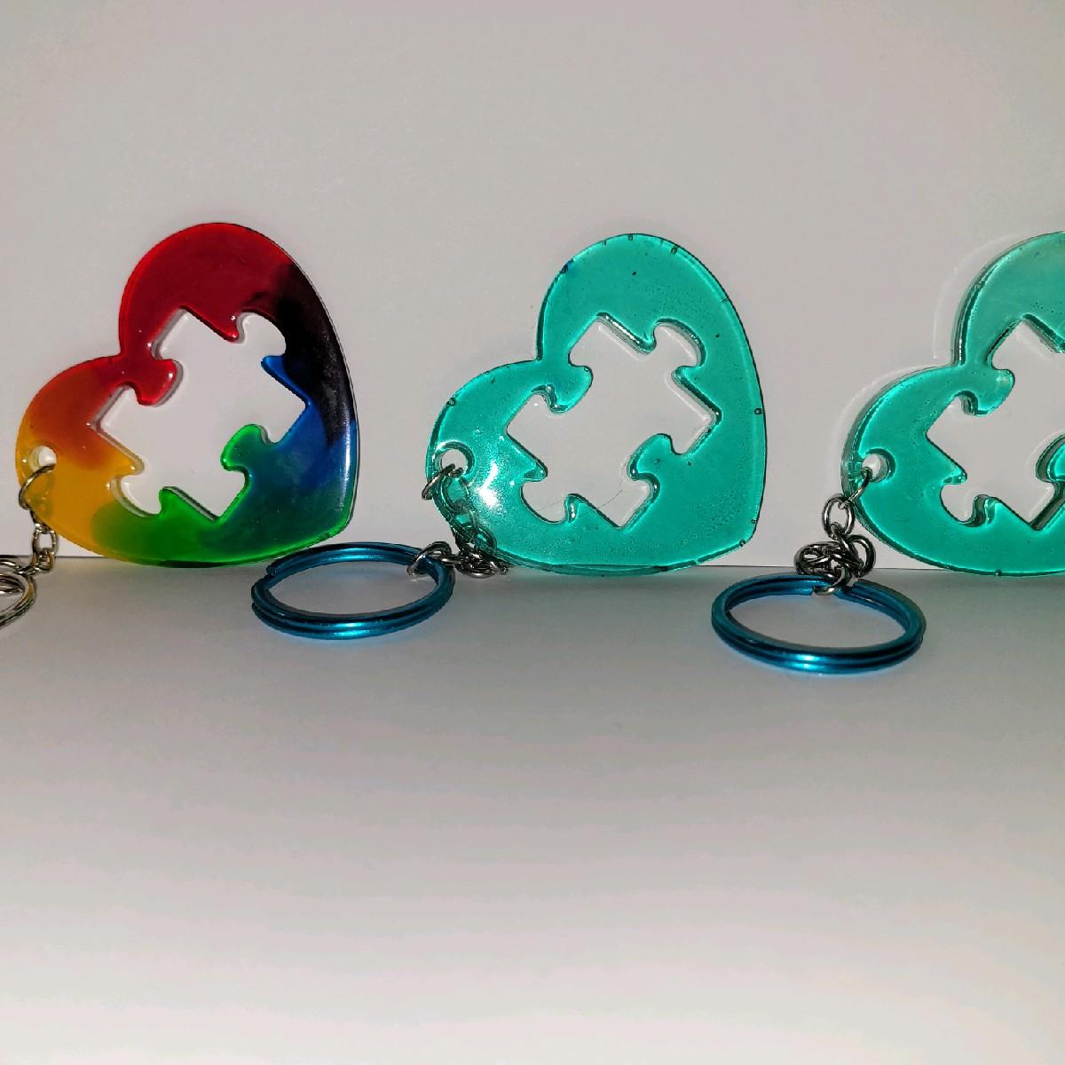 Heart Puzzle Keychains