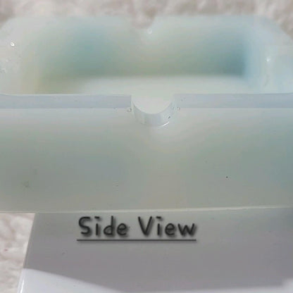 White and Blue Square Ashtray